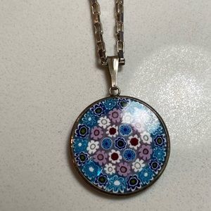 Sterling Silver and Morano Glass Pendant